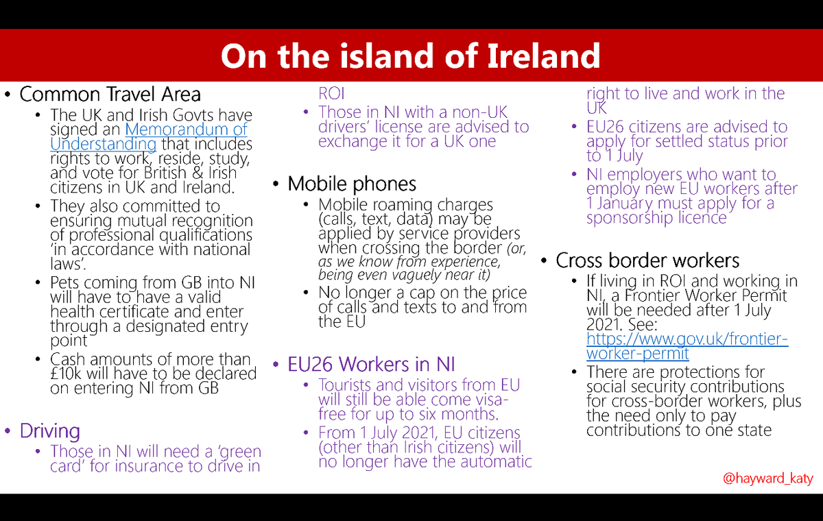 Last but not least, because there's now an UK/EU  #border on the island of Ireland,  #Brexit will have a practical impact here too.There are important changes for cross-border workers  @BorderPeople+ things that will affect many of us on a daily basis, even with the CTA4/4