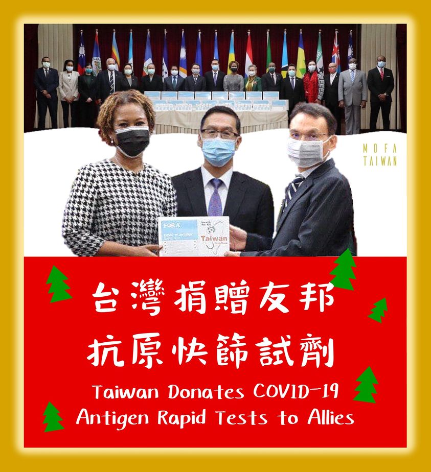 ColombiaTaiwan's tweet photo. El Viceministro de @MOFA_Taiwan 🇹🇼, Emb.Miguel Tsao, en nombre del Gobierno de #Taiwán, hizo la entrega de 300,000 pruebas rápidas de antígeno #COVID19 apoyadas por #TaiDoc y #ForaCare a nuestros países aliados con los cuales luchamos unidos contra el virus. #TaiwanPuedeAyudar ❤️ https://t.co/CKeLP5Qvc7