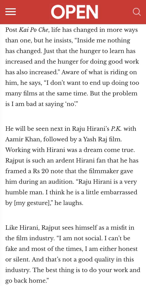 “Grounded because I know where I started from”! @itsSSR ~ “Inside me nothing has changed. Just that the hunger to learn has increased and the hunger for doing good work has also increased.” The boy wanted to work & you had to slander like a pest. 13/n #ApologiseRajeevMasand