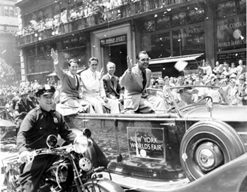 While Hughes had previously been relatively obscure despite his wealth, being better known for dating Katharine Hepburn, New York City now gave him a ticker-tape parade in the Canyon of Heroes.