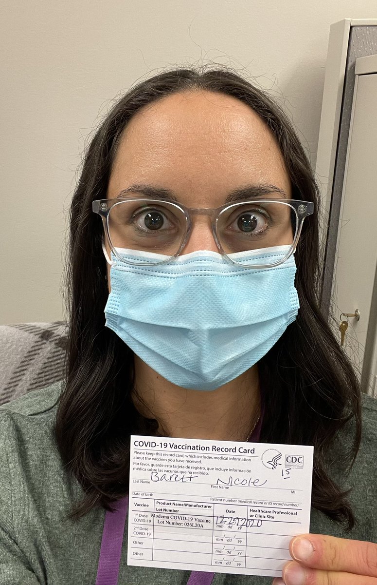 DrNicoleBarrett's tweet photo. There is finally a light at the end of this tunnel! #ThisIsOurShot #COVID19vaccine #vaccinated https://t.co/JBrpqP1uJb