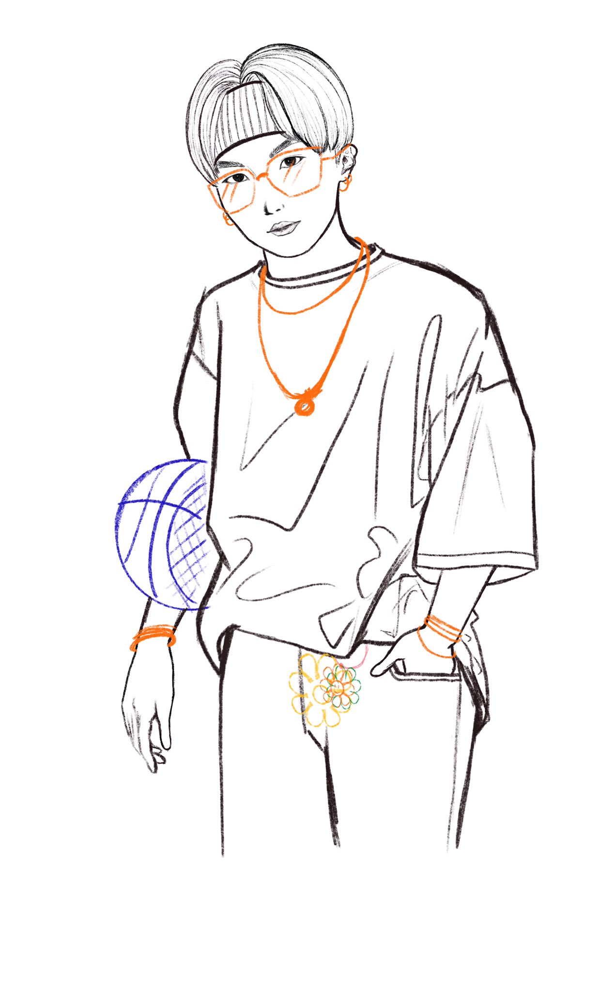 Easy Bts Yoongi Drawings Sketch Outline Idol with Pencil