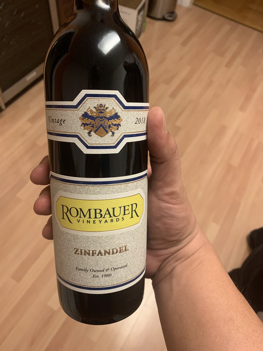 Tonight’s wine is the wonderful @rombauervino zinfandel. It is not a special occasion, except that opening a Rombauer zin is ALWAYS a special occasion! #californiawines