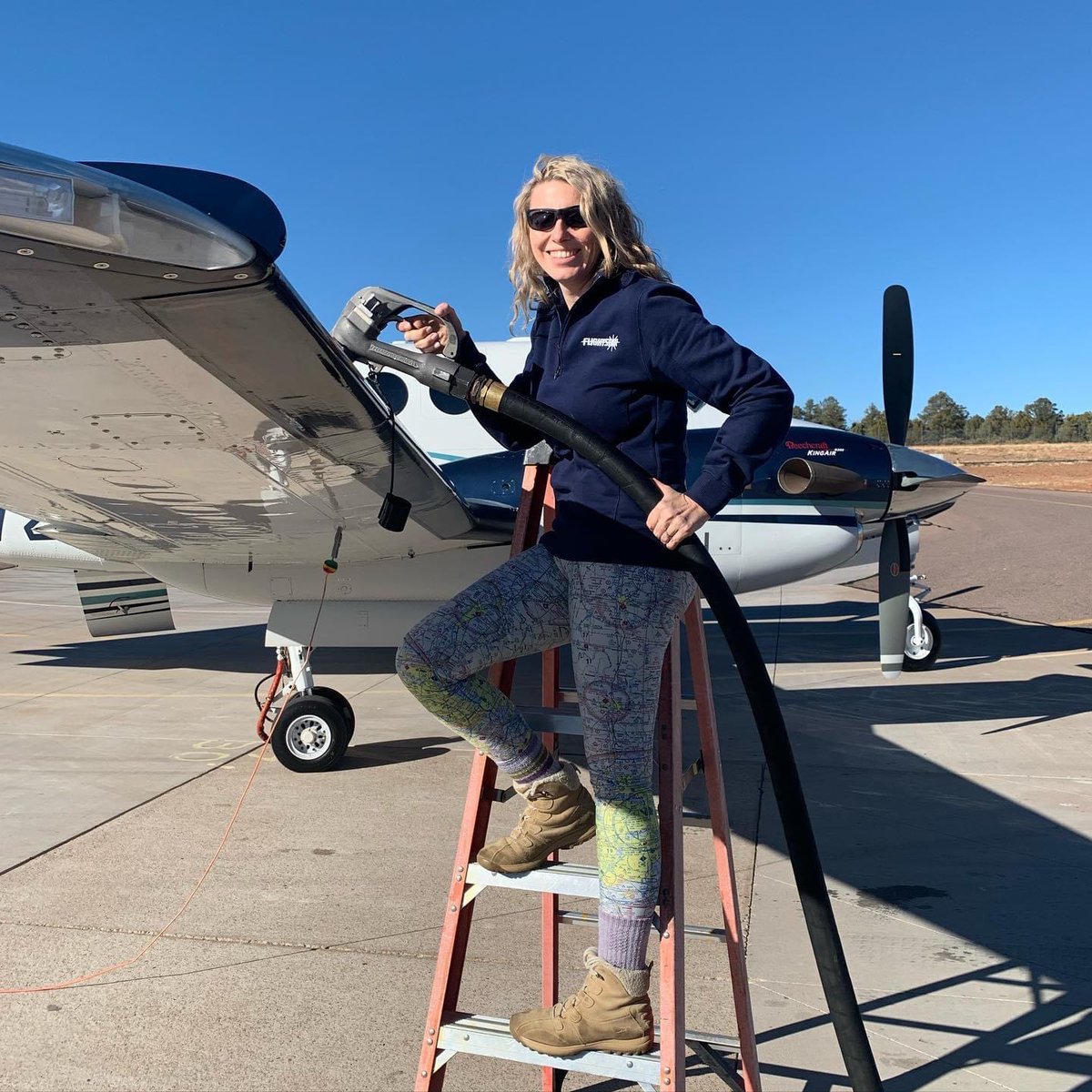Fueling up for the next adventure! 😎 #ChartItFlyItWearIt #aviation #flying 📸: @pilotchristy on Instagram