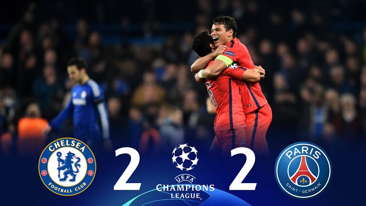 PSG VS CHELSEA 2-2An importnat ein that saw us reach the quarter finals and an amazing comeback by Thiago Silva and David Luiz.