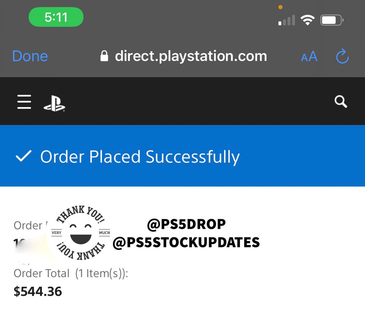LifeOfAProtege's tweet photo. Finally!!! Thanks @PS5StockUpdates @PS5Drop  🙌🙏 https://t.co/oQbzJkqLDj