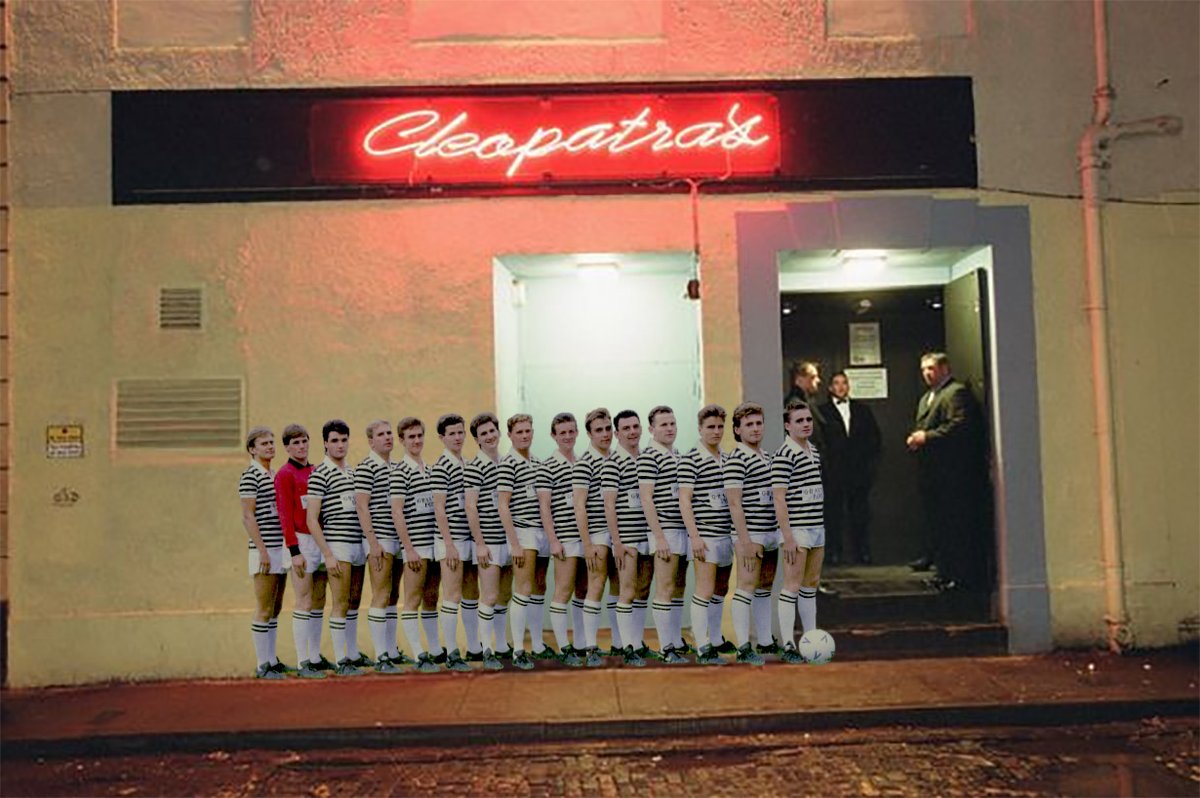 That took us to Clatty Pats in Glasgow. "Nae trainers pal"