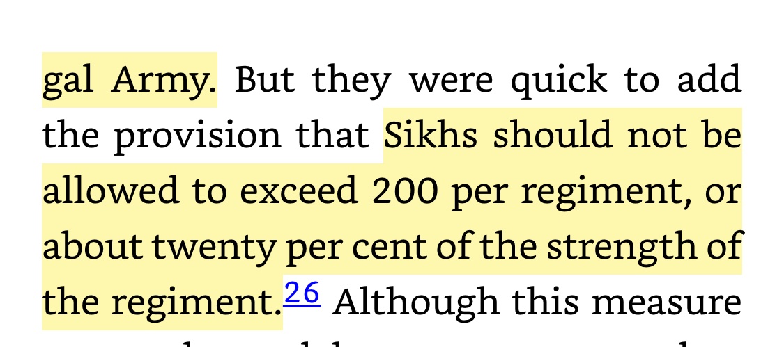 Recruiting to Punjabis (and in particular, Sikhs) into the main army was officially banned by the British until 1851 - and even after that, caps were enforced (and unofficially followed) because of fear of the only recently defeated Khalsa uprising among the corps.