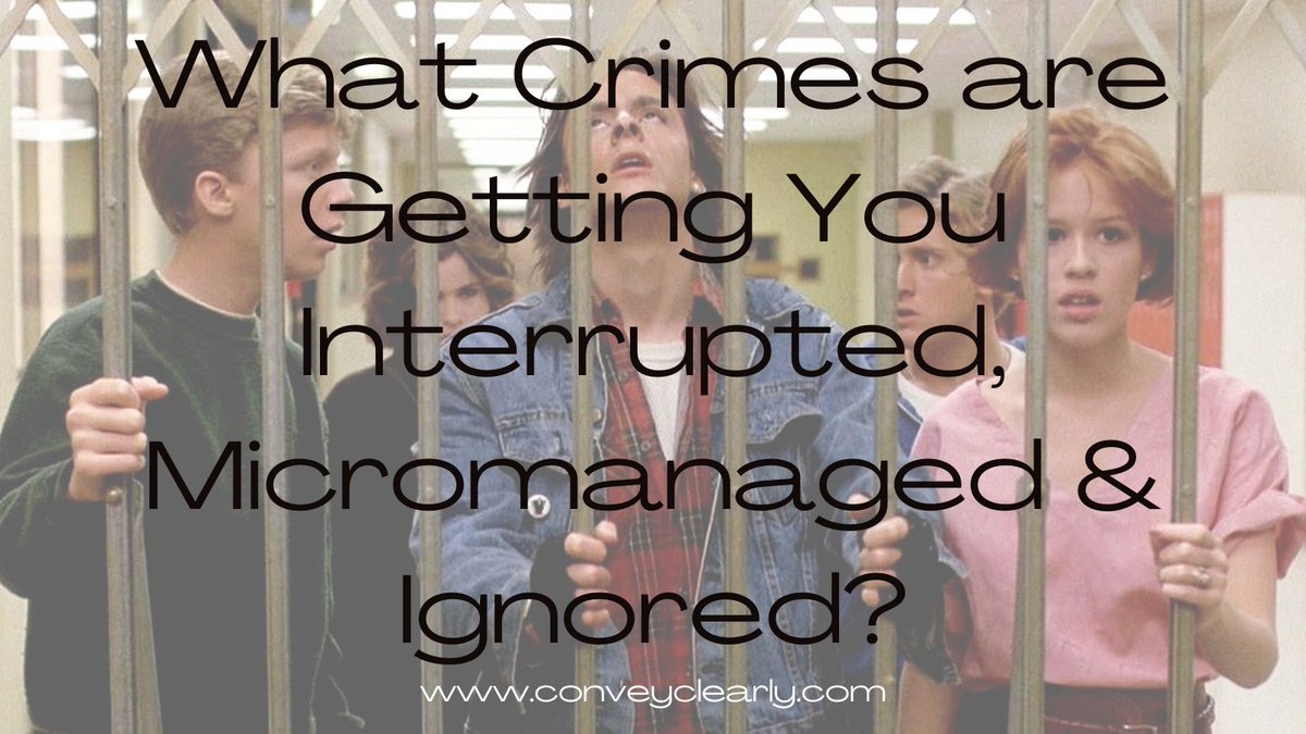ConveywithTraci's tweet photo. What Crimes are Getting You Interrupted, Micromanaged & Ignored?
https://t.co/0z85fGALnQ
#micromanage #ignored #manterruption #interruption #LeadershipMatters https://t.co/zeT61Ih0ZU