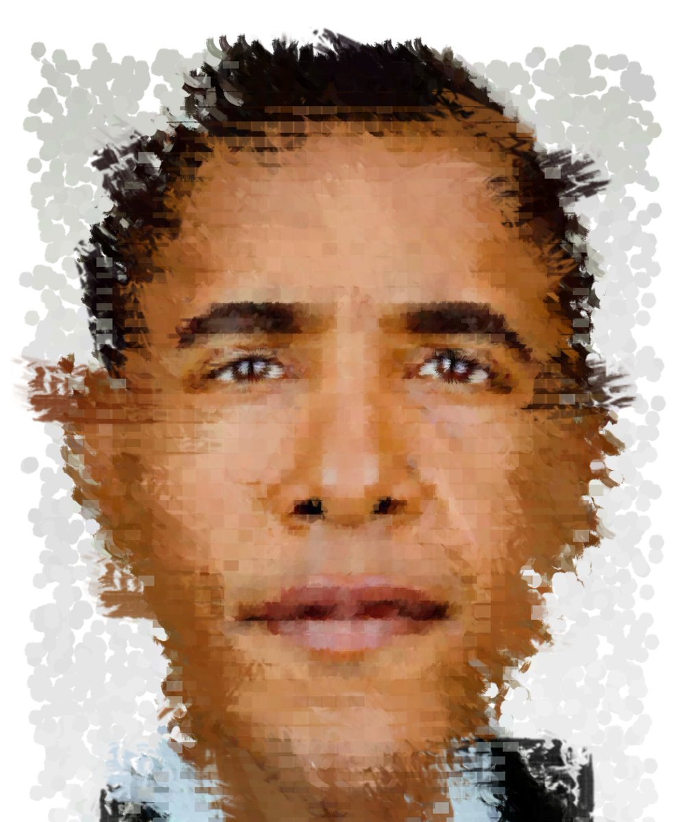 #5 I was really into "painting" with Tableau for a while. I made a few painterly style portraits which layer different brush strokes as custom shapes. I spent an absurd amount of time on Obama's eyes creating spiral brush strokes. I ultimately didn't like the final products.