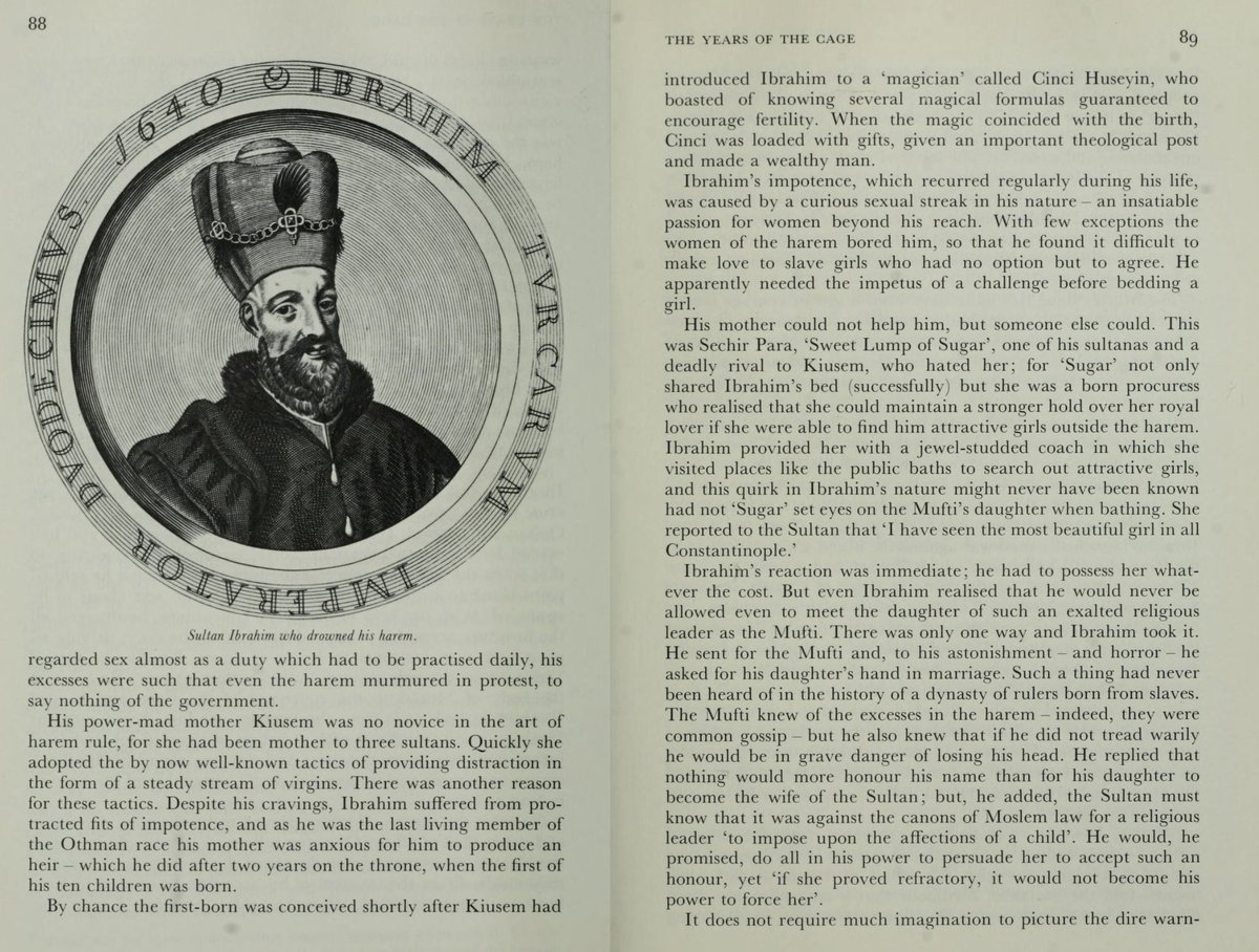 Ibrahim had been locked in his cage since 2. He barricaded his door when they came for him. Later, upon a rumor one of them had been with another man, he drowned the 280 women of his harem. One escaped from her sack and made it to France.