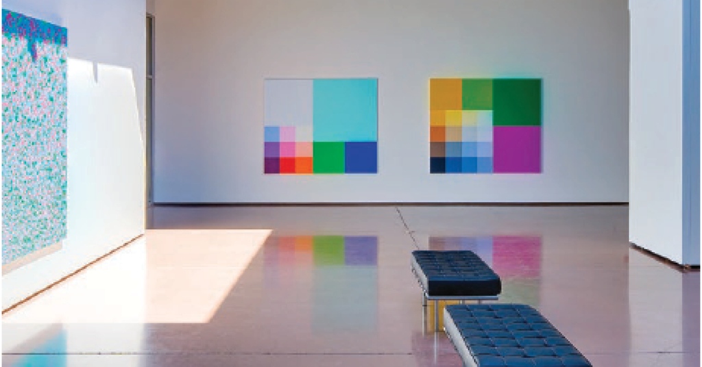 A skylight in the former Gebert Contemporary gallery at the Railyard in Santa Fe transforms the space into an indoor courtyard. 
#santafetrend #trendmagazine #santafearts #santafeartists