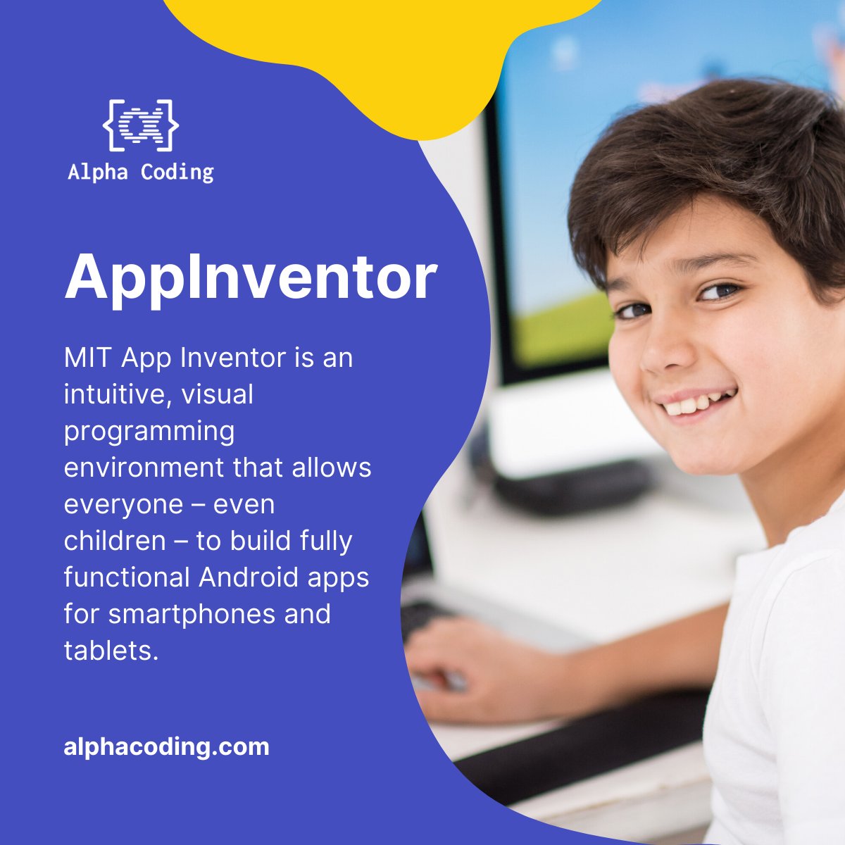 Alpha_Coding's tweet image. The blocks-based tool facilitates the creation of complex, high-impact apps in significantly less time than traditional programming environments.

Sign up for a free trial class, visit alphacoding.com!

#appinventor #codingforkids #codingclasses #alphacoding #learntocode
