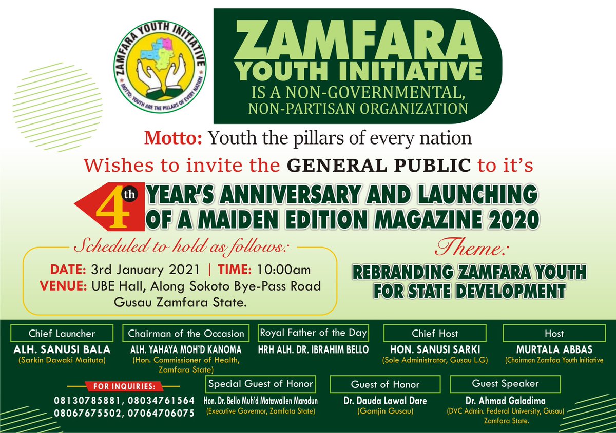 ZamfaraI's tweet photo. you are all invited to this amazing 4th year anniversary of this great organization (non governmental organization) please we want you to be there, accept our invitation 🙏🥂 https://t.co/v1qDj10Nj7