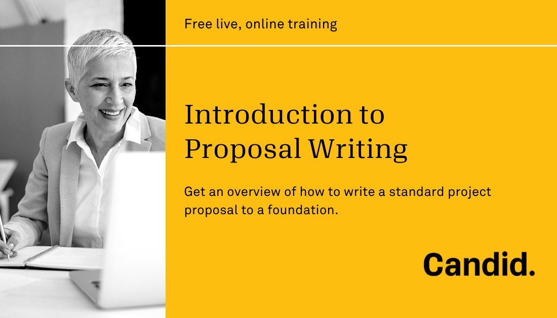Candid_Learning's tweet image. New Jersey nonprofits: Let us teach you how to write a #projectproposal and when to follow up with funders. Join our live, online training on 1/19 with the New Jersey State Library.  ow.ly/GwSg50CJ5ua