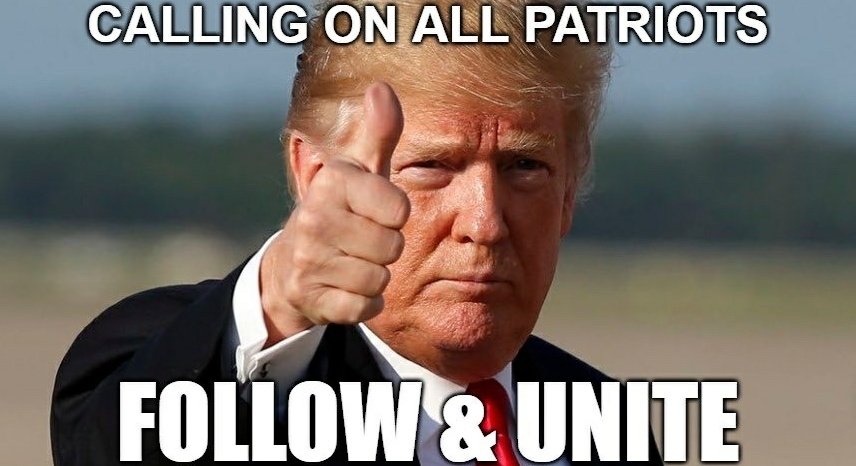 @JDPHD2 @angel7snow @JHTX77 @SM4USA @_TCrow @44Murch @Amz_Grce @MMchiara @TAG2335 @QmagaMike @1115dorna @Texaswild7 @WinterAsh12 @FarRight1_2 @bigthomas68 @IminHisbook @TheGrayRider @SusanIverach @LaReginaNYFL @MarieAimee12 @GA_peach3102 @RebelNurse76 @JanetTXBlessed Patriots RTs are way btr patriot uniters than LIKES - be sure ALL YOUR POSTS either end, or start w IFB, or IFBAP flwd by your handle. !!!ALL POSTS!!!

If u say u flwbck...mean it, or don't say it.

U can RT 2400xs every 24hrs...careful on rapid fire RTs.

IFBMAGA @tutukane
