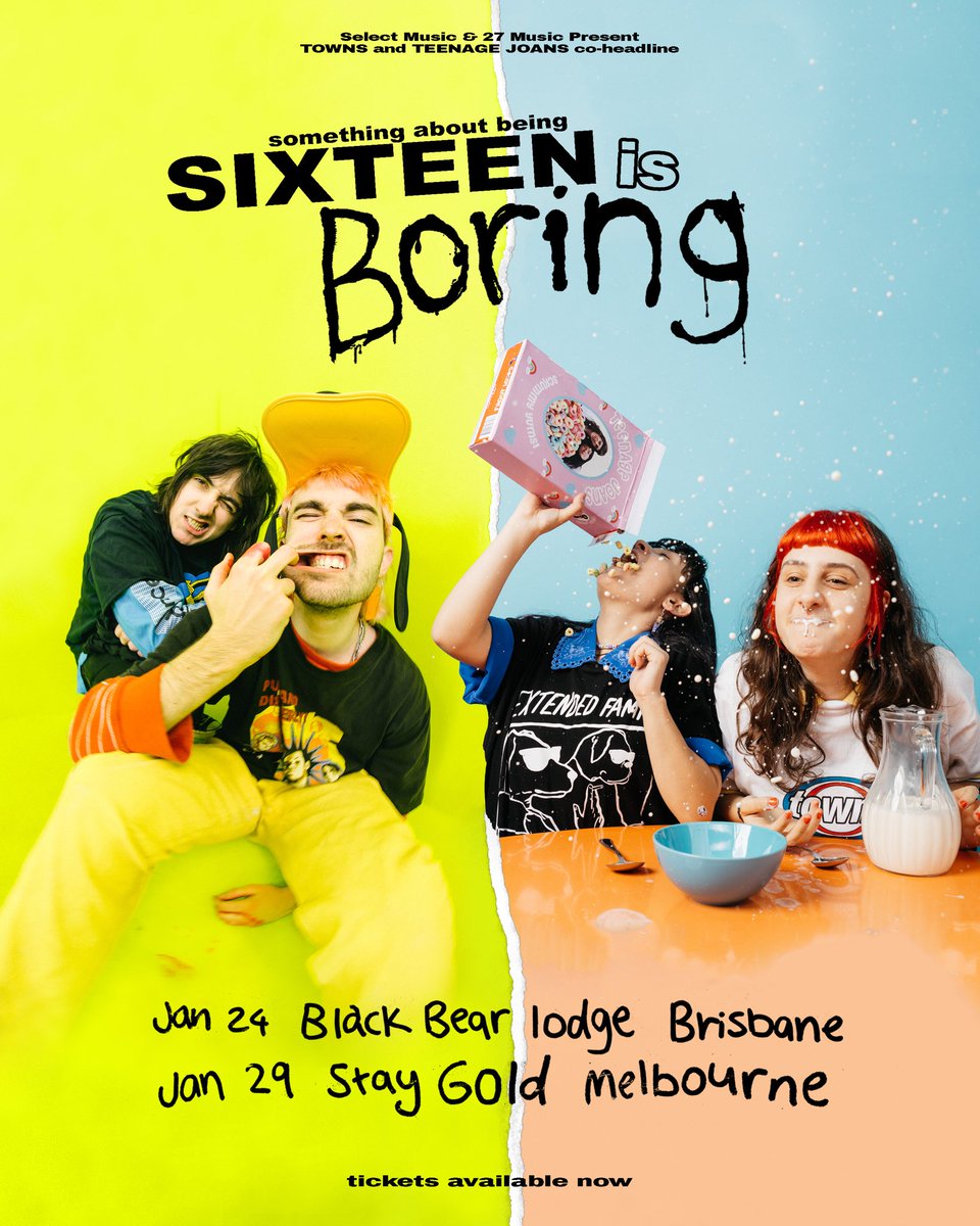 TOWNS (@townsband_) on Twitter photo 🎉 WE'RE GOING ON TOUR!!! 🎉
We can't wait to hit the road/sky with our beautiful best bros <a href="/TeenageJoans/">Teenage Joans</a> !!!
Tickets are available here if you wanna come along!!!!! ♥️♥️
Brisbane:
eventbrite.com.au/e/something-ab…
Melbourne:
eventbrite.com.au/e/something-ab… 🎉 WE'RE GOING ON TOUR!!! 🎉
We can't wait to hit the road/sky with our beautiful best bros <a href="/TeenageJoans/">Teenage Joans</a> !!!
Tickets are available here if you wanna come along!!!!! ♥️♥️
Brisbane:
eventbrite.com.au/e/something-ab…
Melbourne:
eventbrite.com.au/e/something-ab…