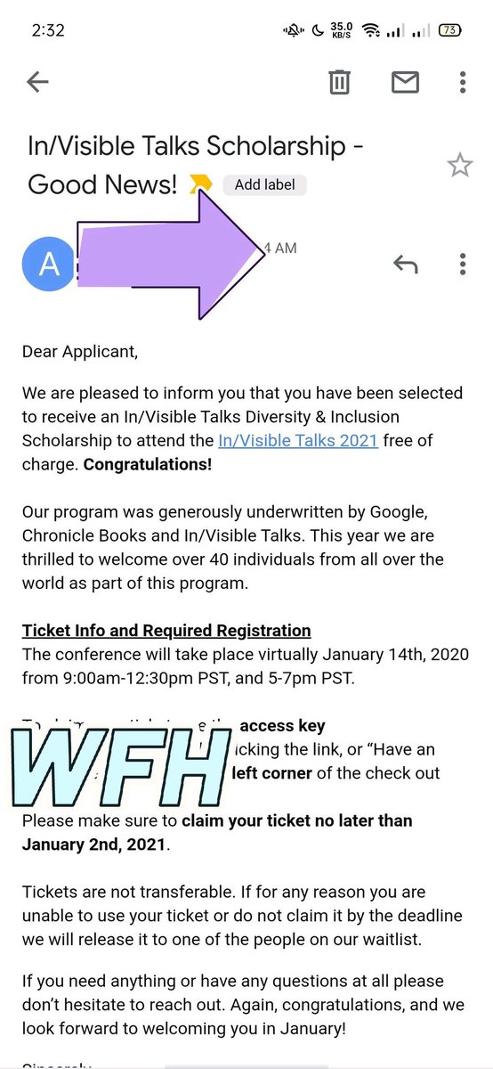 digitalforus's tweet photo. Hi Twitter Network,
I am thrilled to inform you that I won the scholarship to attend the *In/Visible Talks 2021* .
I look forward to learn more from fantastic speakers across the world.
Thanks to @ADPList and In/ Visible Talks (INVT)
#INVT
#AmazingTogether
#creativity https://t.co/34cphvfs47