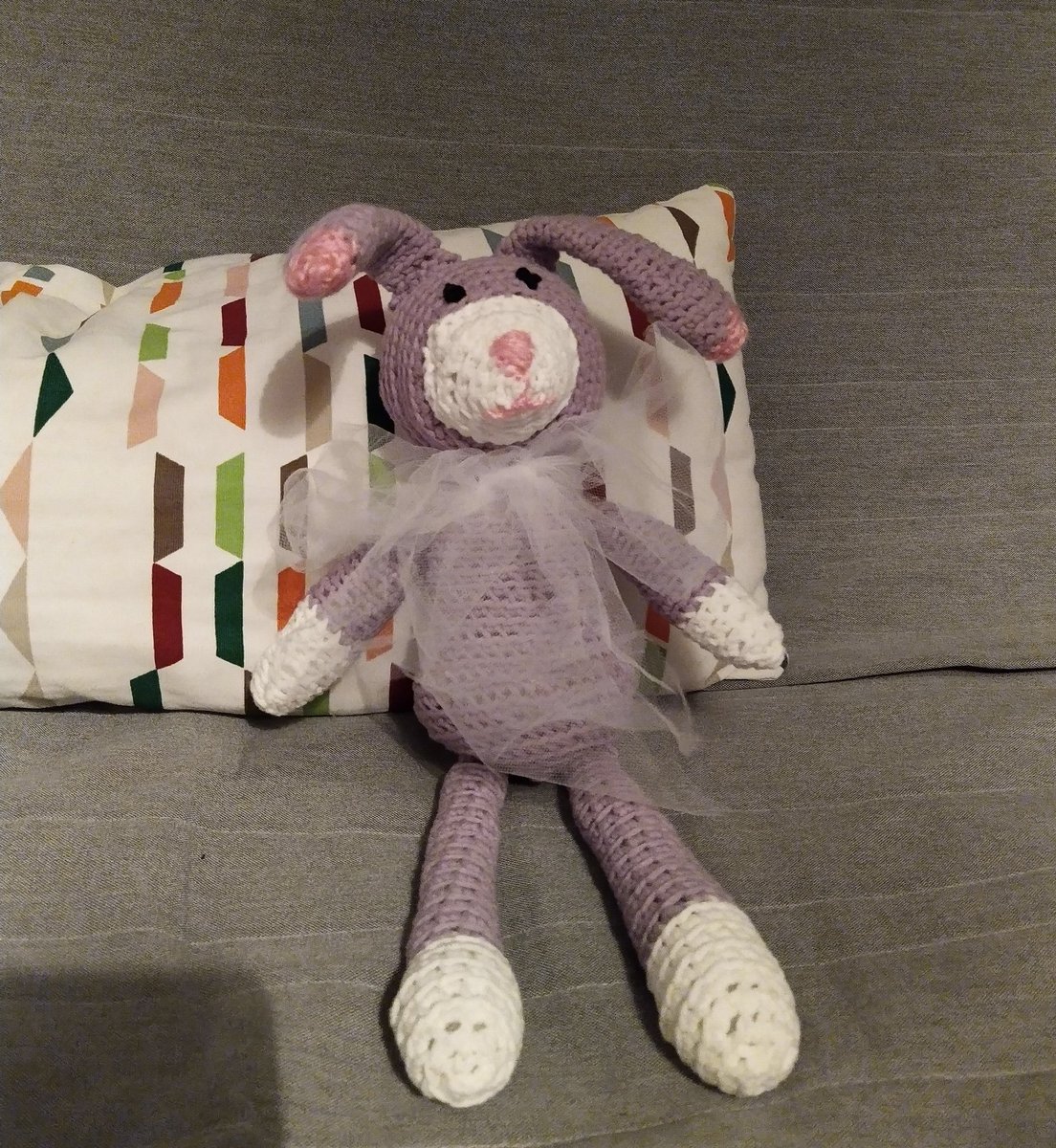 cayfor's tweet image. My grandma thought me how to crochet when I was 8, I haven't done much since then and did none in the last 6 years. This one is waiting for her owner 😍 yes, it's 2am, but I finished it #inaday #happystuff #bunny #missmygran #creatingmemoriesforkids