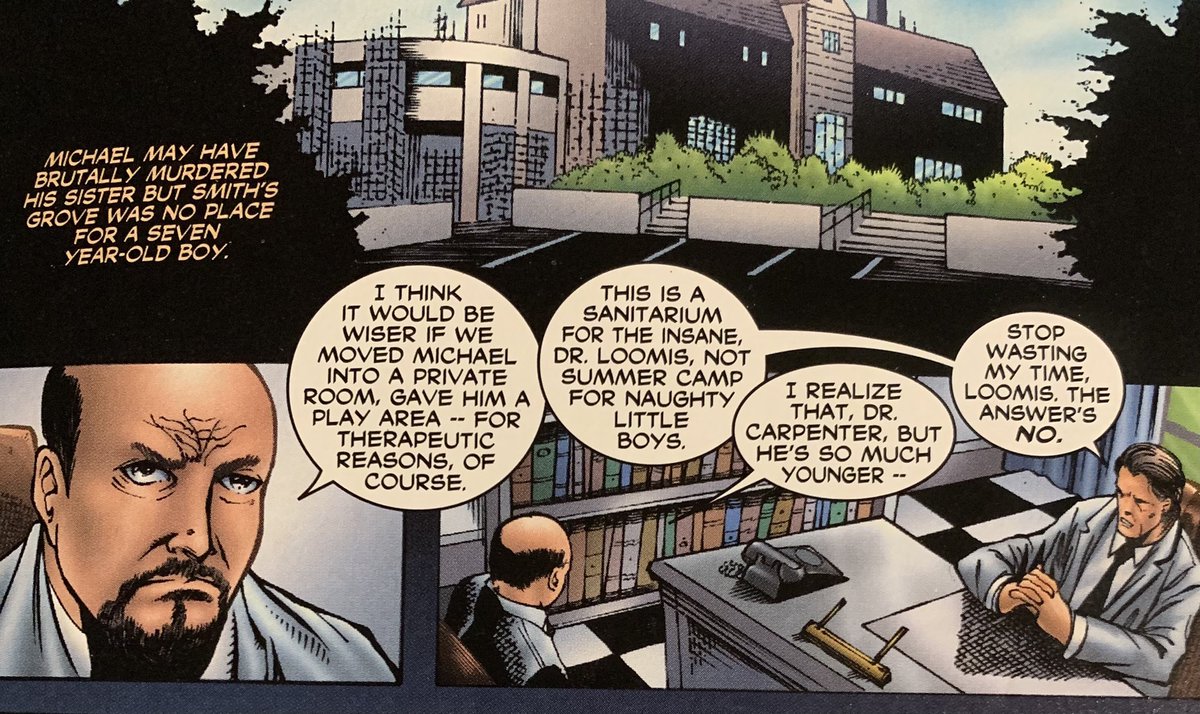 One thing I’ve always loved about this comic is that it really lets us see a different Loomis, years before Ahab mode set in, who was doing everything in his power to help his withdrawn patient. At first, he is truly looking out for this kid’s best interest.