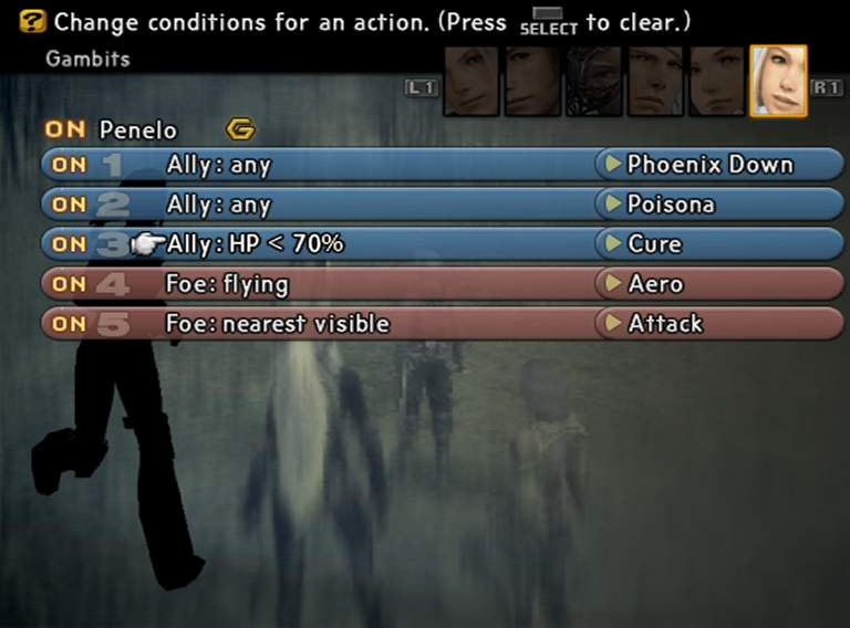 Gambits essentially allowed you to tailor your characters to roles of their choosing, setting up behaviors for tanks, damage, heals, crowd control, etc.FF12 took shit for it, but it actually presaged the idle/clicker series and refined their principles