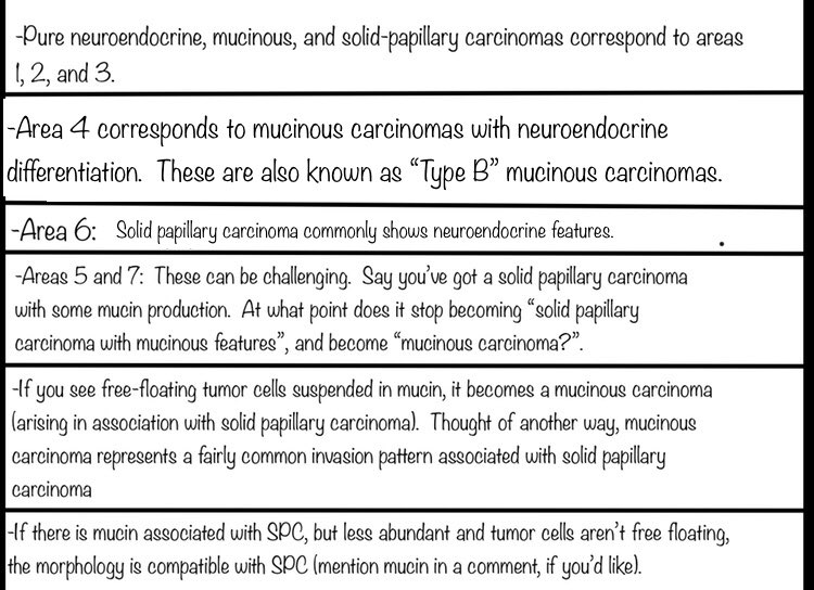 Short #breastpath #tweetorial on how mucinous, neuroendocrine, and solid papillary breast tumors are interrelated.

Some definitions, and a conceptual Venn diagram.  Explanations and examples of the different categories in the replies.
