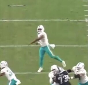 Check the hip angle difference (my app isn’t working so I can’t mark arrows/angles on the pictures). Drastically different.“This is just one picture.”Trust me. I watched every throw from Tua’s last 5 games. It’s the same in 99% of his throws. Upright, all upper body.