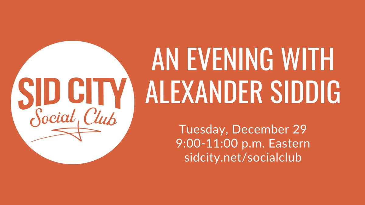 sidcityonline's tweet photo. Come join us in the #SidCitySocialClub in one hour! Details at https://t.co/liZUcySFSL. https://t.co/3r0xS0JyfJ