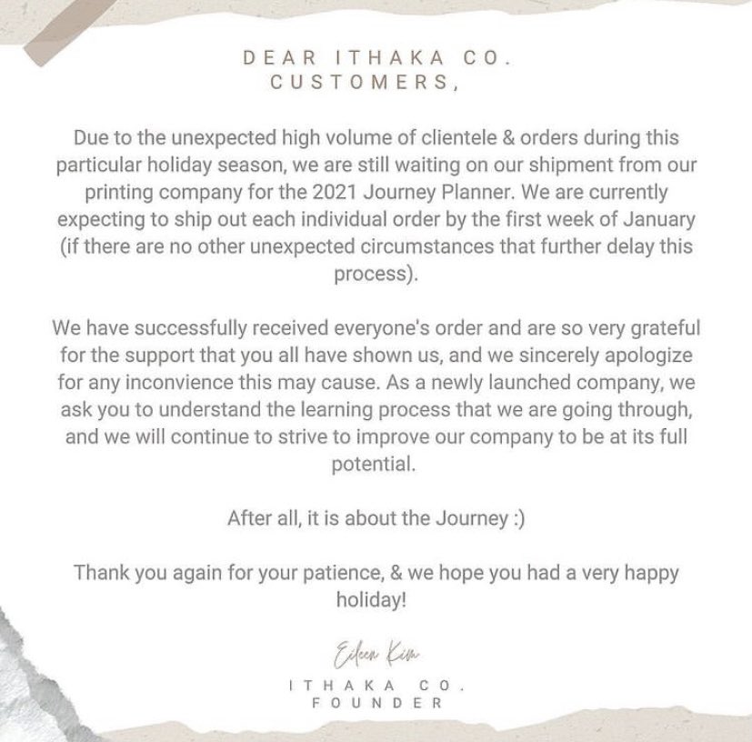 theithakaco's tweet photo. Thank you for your patience. We can’t wait for you all to receive your Journey Planner! ✨🙏 https://t.co/OF6L0QN12C