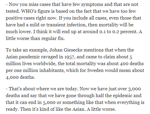 At the same time, Giesecke stated Sweden was doing best in the world and Finland would catch up in autumn. New Zealanders would have to quarantine travellers for decades. He estimated 5000 deaths before herd immunity. Now it's nearly 9000. No immunity. https://www.dn.se/nyheter/sverige/giesecke-om-ett-ar-ar-ovriga-norden-i-kapp-sveriges-dodstal/