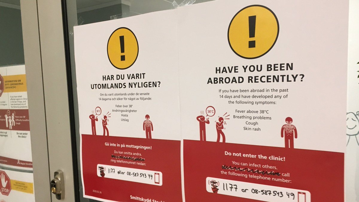 May 2020. Had to visit the health centre to meet a doctor for the certificate. Considering the incidence in Stockholm, the posters on the door asking about travels felt dated. The list of symptoms was also shorter than that of my currently nearest hamburger restaurant.