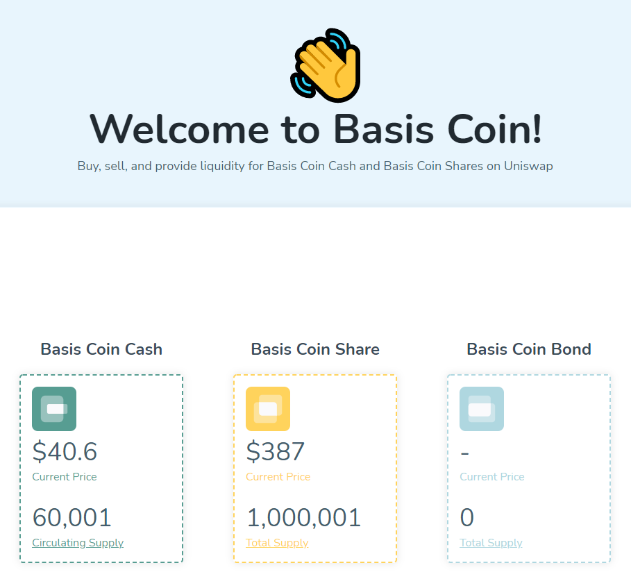 Basis_Coin's tweet photo. Welcome to Basis Coin ! Everything goes well https://t.co/5JVps8NfZE