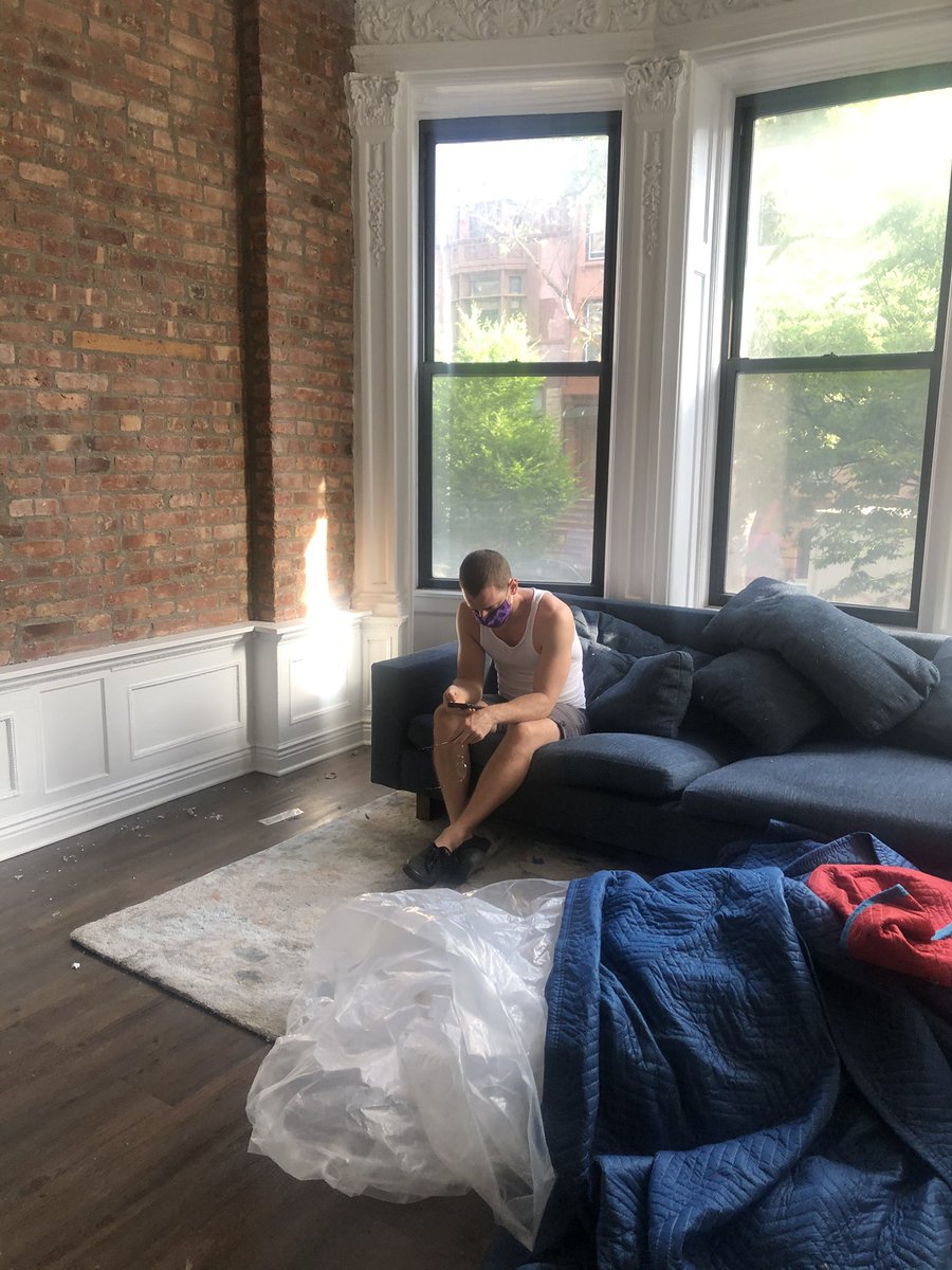May 2020: we started going outside again. We said goodbye to our place in crown heights - our first home together. Tbh I miss the molding and exposed brick.
