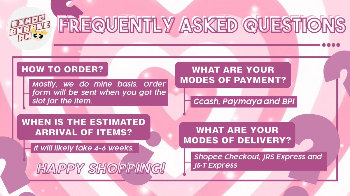 KshopBubble's tweet photo. ➡️Frequently Asked Questions
#KSBPH_FAQ'S https://t.co/iui94PwnJT