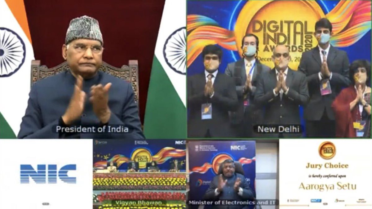 Congratulations <a href="/goyal_rahul/">Rahul Goyal</a> and <a href="/vikalpsahni/">vikalp sahni</a> for receiving award by <a href="/rashtrapatibhvn/">President of India</a> in #DigitalIndiaAward2020 👏👏<a href="/SetuAarogya/">Aarogya Setu</a> <a href="/MakeMyTripTech/">MakeMyTrip Tech</a> <a href="/makemytrip/">MakeMyTrip</a> <a href="/goibibo/">goibibo</a> <a href="/redBus_in/">redBus</a>