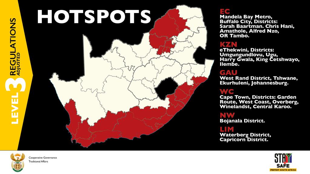 GautengHealth's tweet photo. Take note of these #Covid19 Hotspots and protect yourself and others #StaySafe https://t.co/JkRm0znhkw