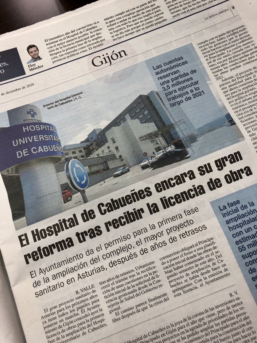 La mejor noticia para el Hospital Universitario de Cabueñes #HUCAB y para #Gijon “El Ayuntamiento da licencia de obra para la gran reforma del hospital” en ⁦<a href="/lanuevaespana/">La Nueva España</a>⁩ 👏👏👏👏👏