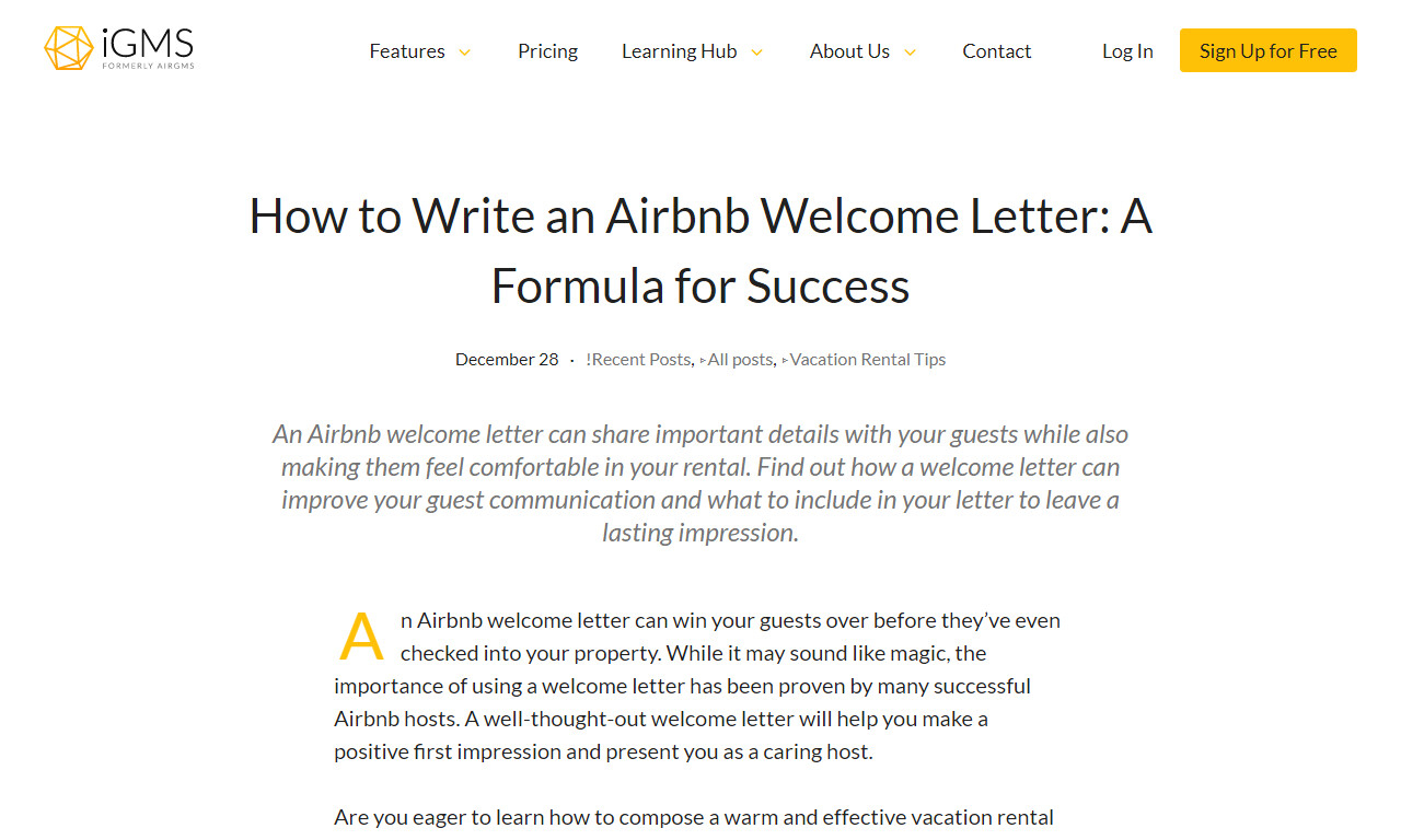 MailMinds on Twitter: "How to Write an Airbnb Welcome Letter: A