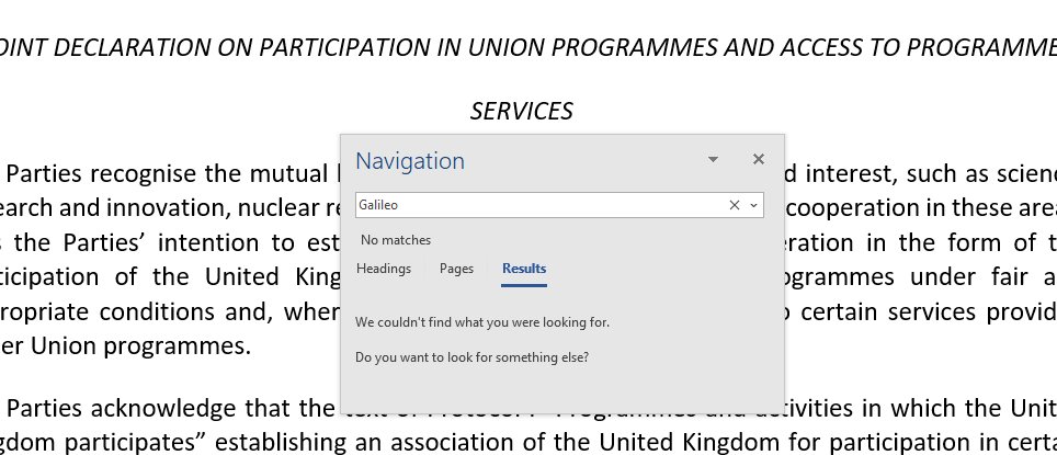  #Galileo &  #EGNOS: UK is outThe TCA & annexes have no mention of Galileo. A gov advisory states that the UK will - not use G for defence or national infrastructure- have access to the encrypted PRS - be part in the dev of G or EGNOS- able to use EGNOS SoL or access EDAS