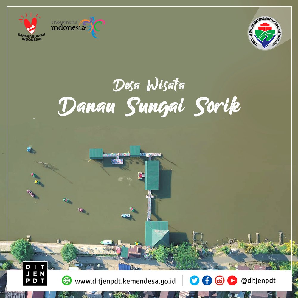 Ditjen_PPDT's tweet photo. Wisata Danau Sungai Sorik merupakan wisata buatan yang terletak di Desa Sungai Sorik, Kab. Kuantan Singingi yang dikelola oleh BUMDes Aur Kuning.

Memanfaatkan Sungai Sorik, dibuat berbagai fasilitas wisata seperti Pondok Makan Terapung, kereta dayung air, dan berbagai spot foto. https://t.co/FkhFNZ26IV
