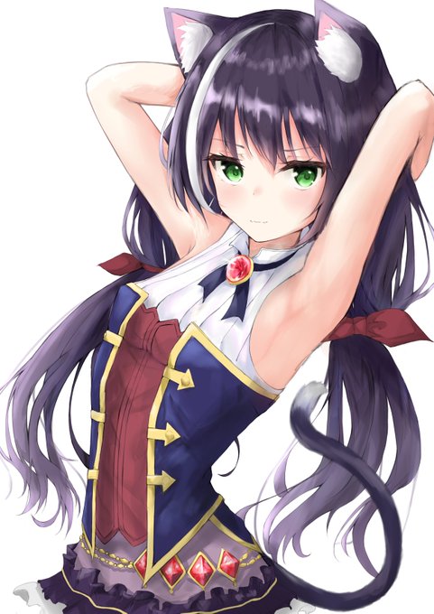 脇を見せてくれるキャルちゃん 
#プリコネR 