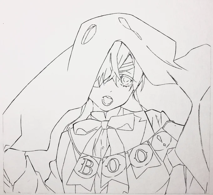 Boo!
#黒執事 #シエル #過去絵
#模写 #水彩画 #絵描きさんと繋がりたい 