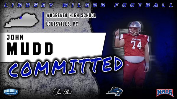 _johnmudd's tweet image. I would like to say thank you to all the school that blessed me with the opportunity to play for their school but I’m 100% committed to Lindsey Wilson 🔵⚔️⚫️ 

#Blueraiderfootball 

@CoachThrower2 
@LWCCoachO