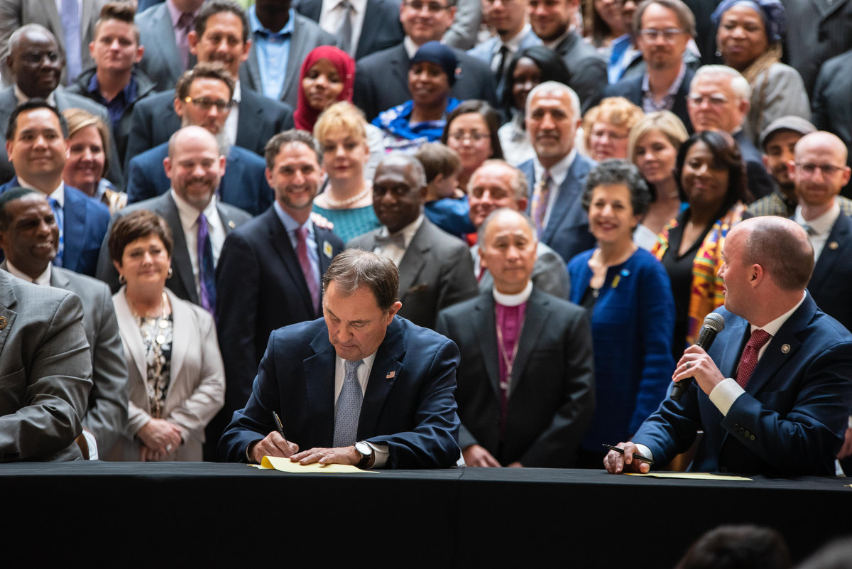 3/6: Herbert may go down in history as the Utah Gov to sign the most pro-LGBTQ bills in our state's history! He supported our nondiscrimination effort in 2015, the repeal of our No Promo Homo law in 2017 and the passage of LGBTQ inclusive hate crimes legislation in 2019. AND...
