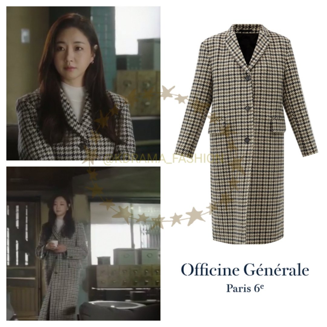 Kim Sa-Rang wore OFFICINE GÉNÉRALE Amber Single Breasted Houndstooth Wool Coat in Revenge Episode 10. #kimsarang #김사랑 #복수해라 #드라마패션 #오피신제네랄 #OFFICINEGENERALE...