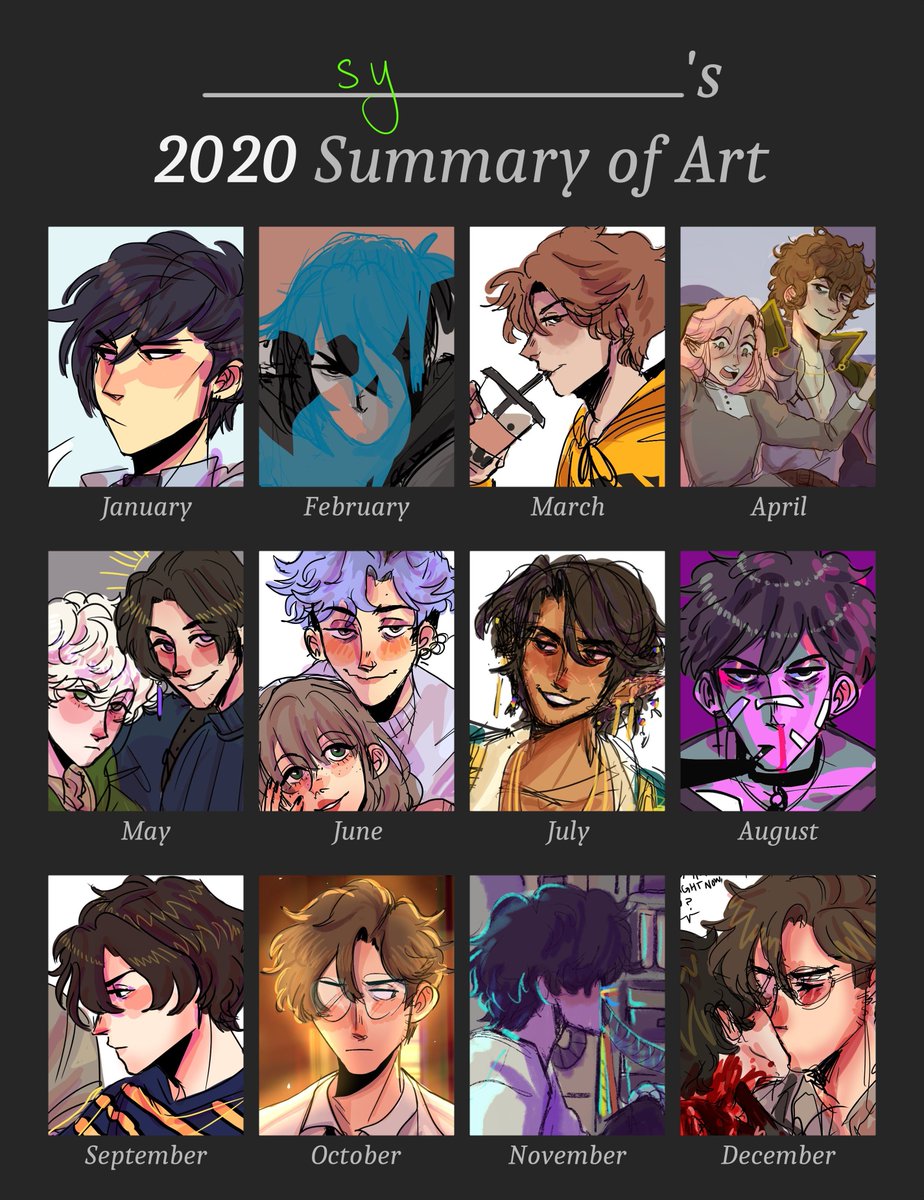 since its the end of the year officially, im gonna post this again ^^ i think overall my 2020 art was a lot of fun! i hope 2021 i can improve a lot more than i did this yr!! 