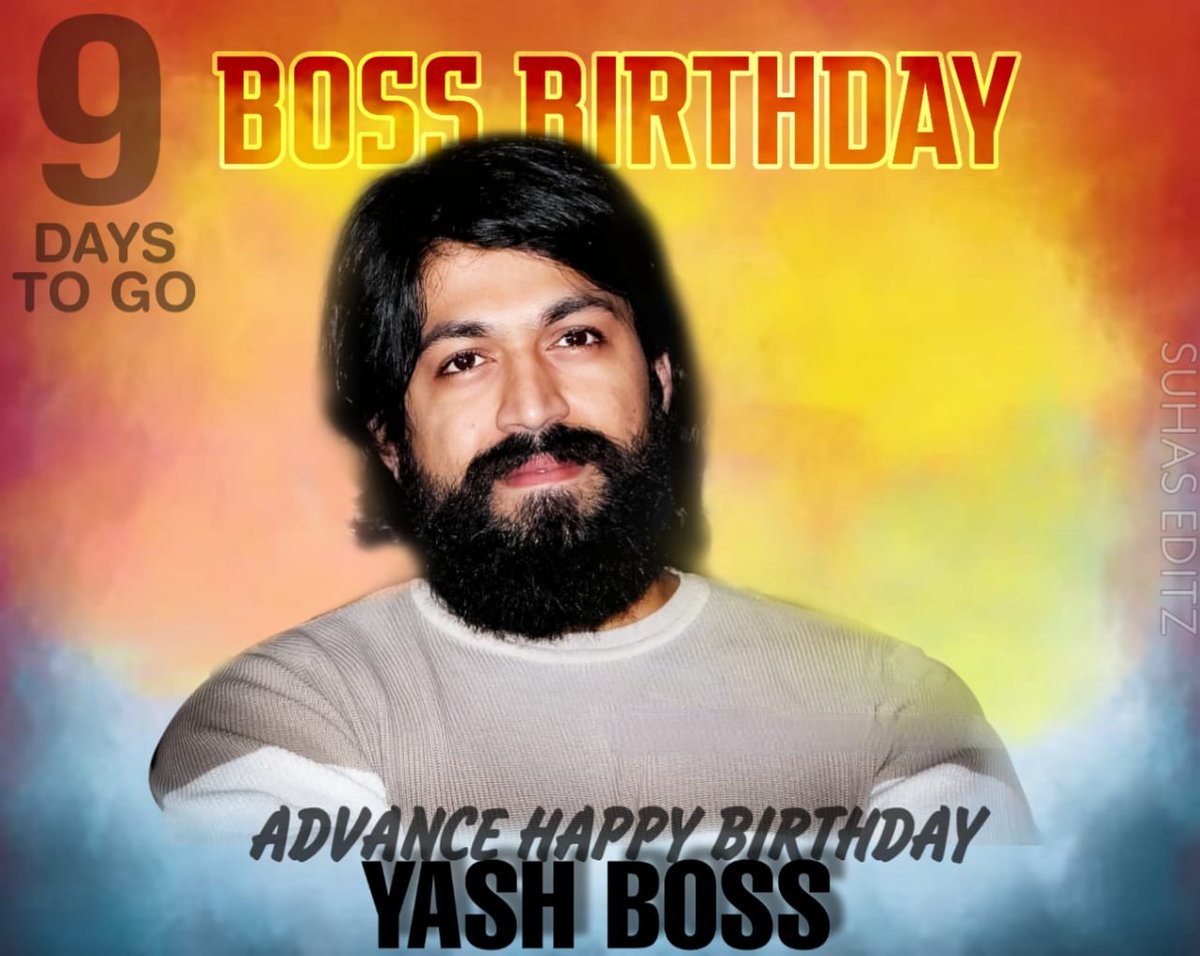 YashTrends's tweet photo. 9 Days To Go BOSS Birthday..!!

9 Days To Go KGF CHAPTER 2 TEASER..!!

Edits By 
@Nagiiiiiii1 @YashFansTweet @YashCultSuhas @18_YashFans

@TheNameIsYash #YashBOSS 
 #KGFChapter2 #9DToGoYashBOSSBday
#9DToGoKGFChapter2Teaser 

(1/2) https://t.co/8zobSvzalY