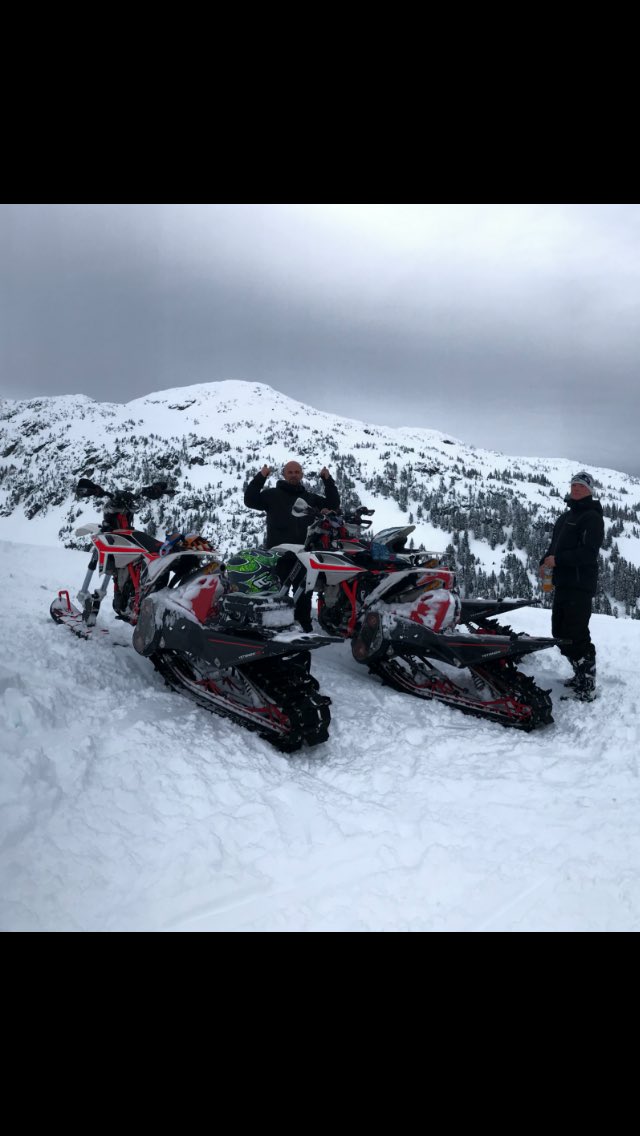 Epic day in the beautiful #bc backcountry. Rippin it up on #Beta #yeti #snowbikes What an adventure✊🏻👍🏻 Thanks to Geoff from MtnMoto.com #BRAAAP #motorcycle #snowbike #loveitliveit