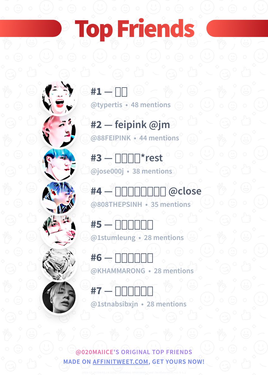✨ Top Friends

🥇 @typertis
🥈 @88FEIPINK
🥉 <a href="/jose000j/">𝙅𝙊𝙎𝙀ย้ายแอคแล้วค้าบ</a>
🏅 <a href="/808THEPSINH/">เทพสิงห์ @close</a>
🏅 @1stumleung
🏅 <a href="/KHAMMARONG/">กามรงฆ์</a>
🏅 <a href="/1stnabsibxjn/">นับสิบ</a>

➡️ affinitweet.com/top-friends