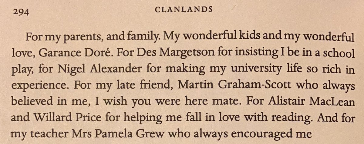 Part of Graham’s acknowledgements and a rowboat photo